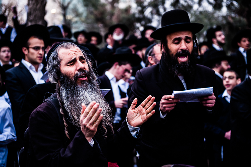 Gerusalemme Ovest, manifestazione di ebrei ortodossi